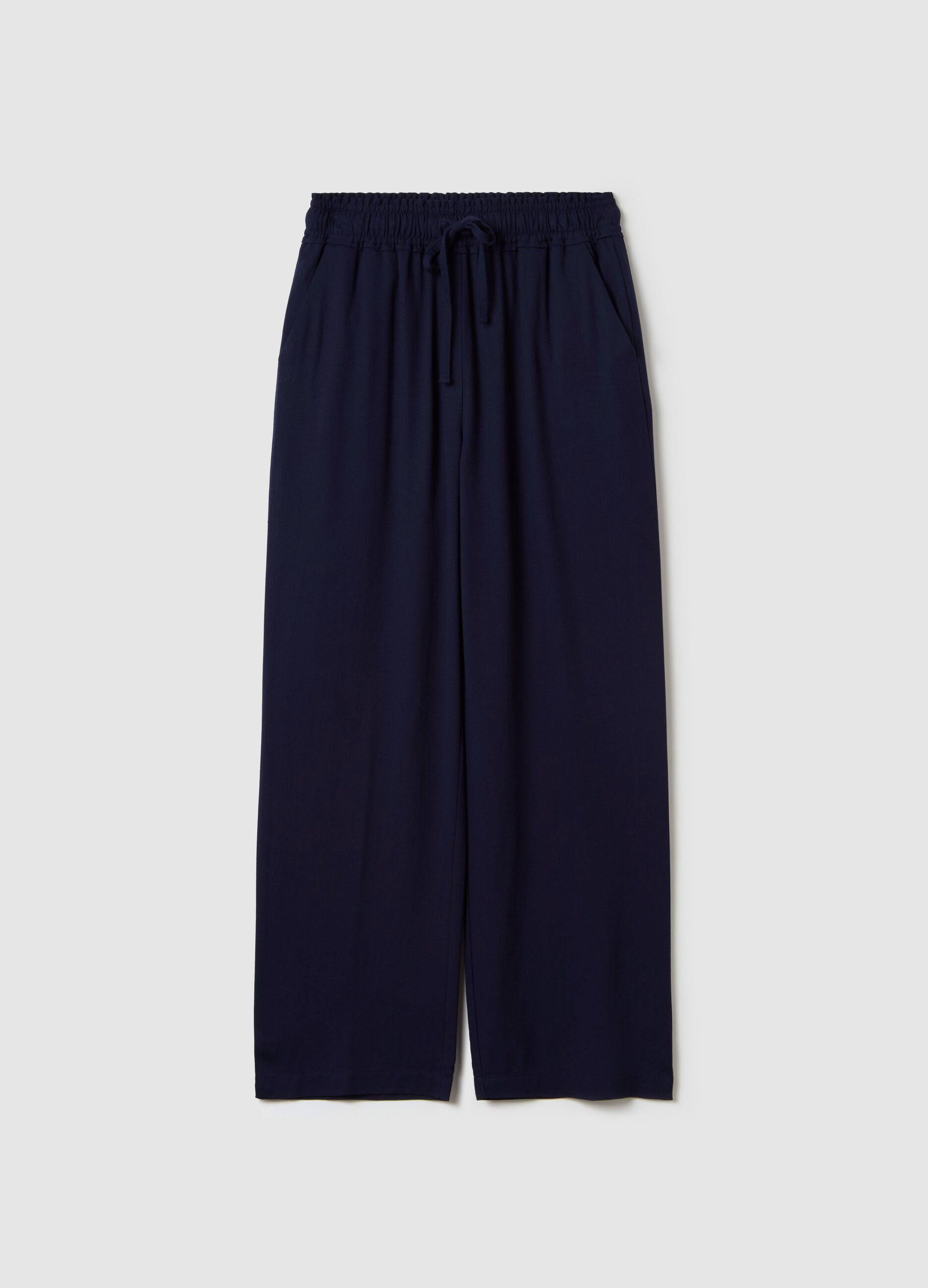 Pantalone jogger in viscosa con coulisse