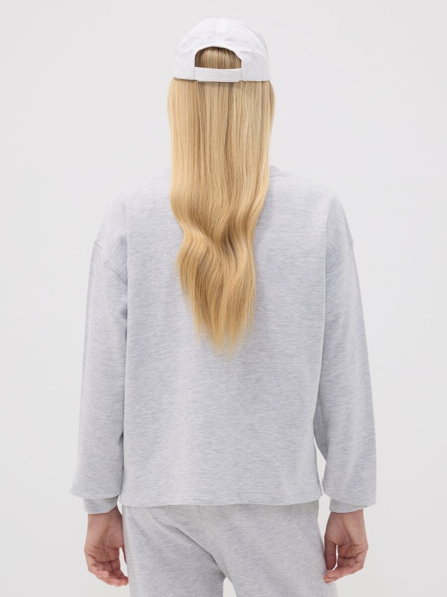 Felpa grigia in puro cotone con stella per ragazza relaxed fit_1