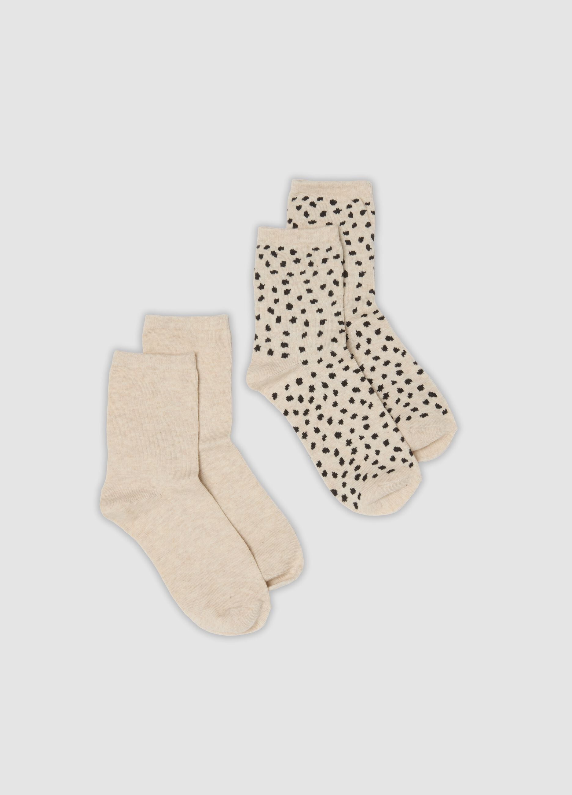2-pack of beige socks in organic cotton blend