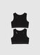 Set of girls' sporty tops in black stretch cotton_1