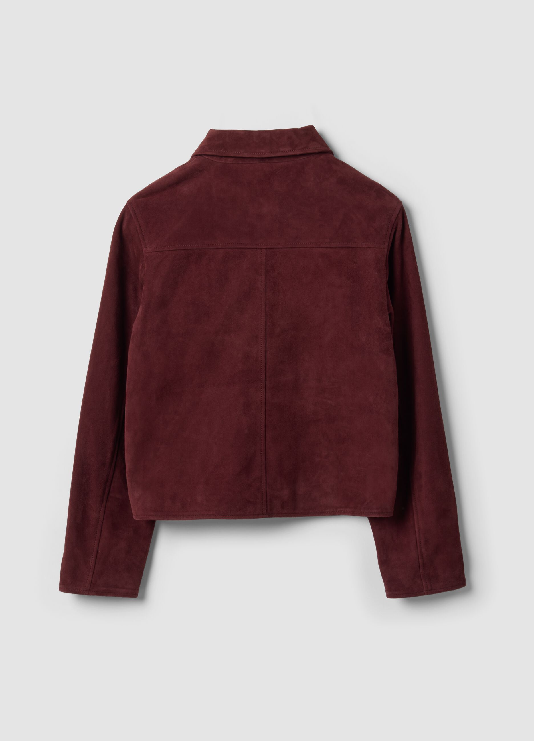 Giacca rossa in vera pelle regular fit