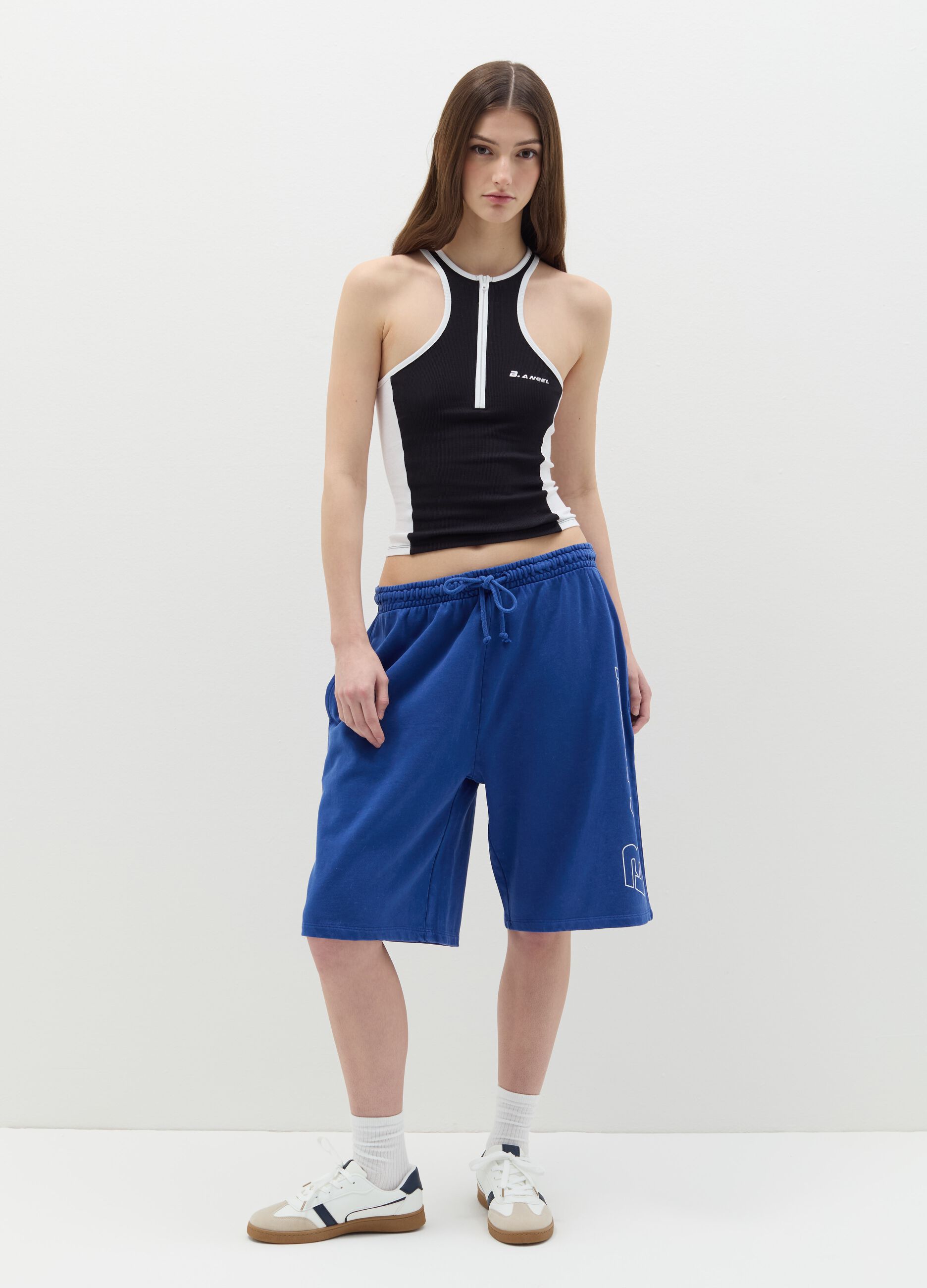 B.ANGEL X THE SEA BEYOND Bermuda joggers in fleece with print