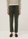 Green stretch cotton trousers with regular fit_1