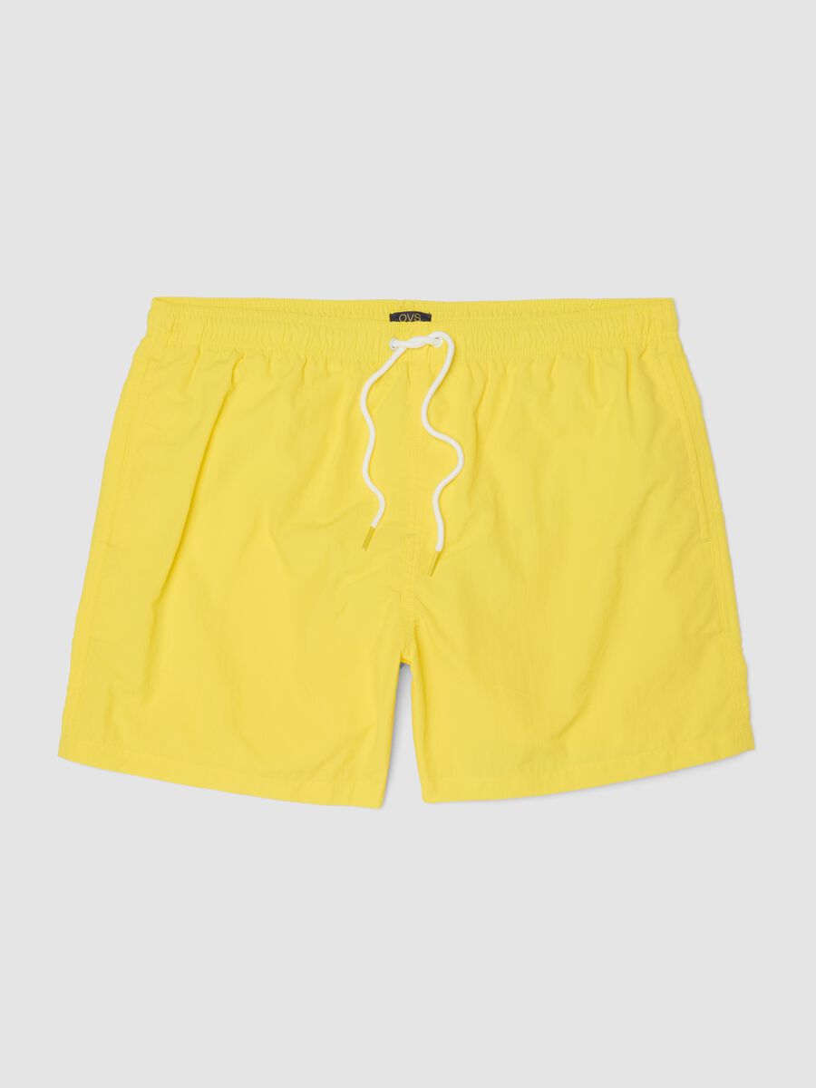Yellow swim shorts with elasticated waistband_4
