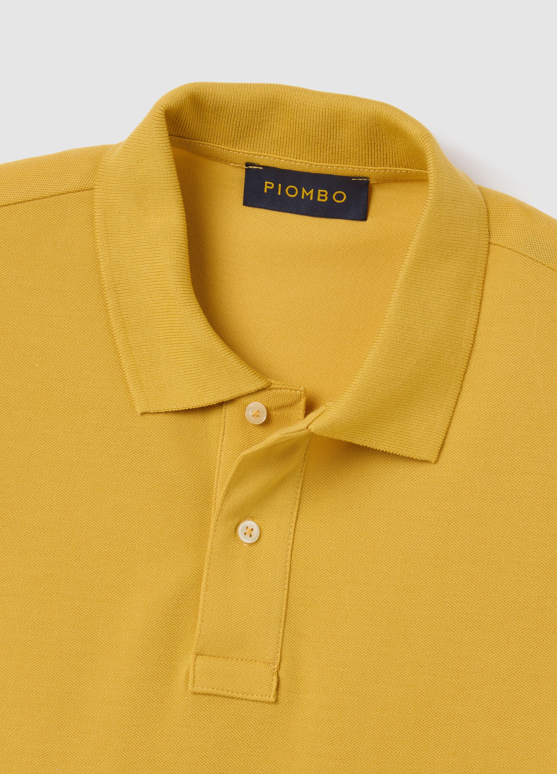 Polo da uomo in puro cotone Supima giallo regular fit
