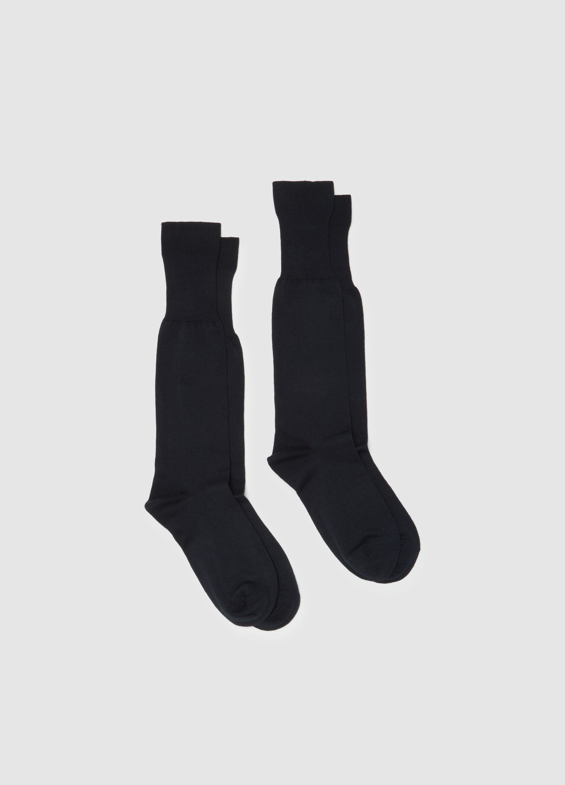 Two-pack of long blue cotton socks