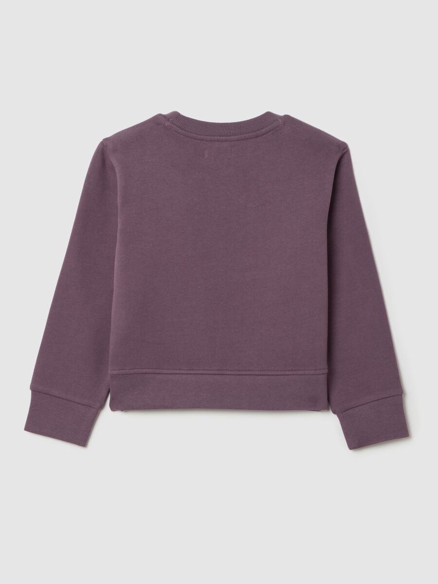 Girls' violet regular fit pure cotton sweatshirt_1