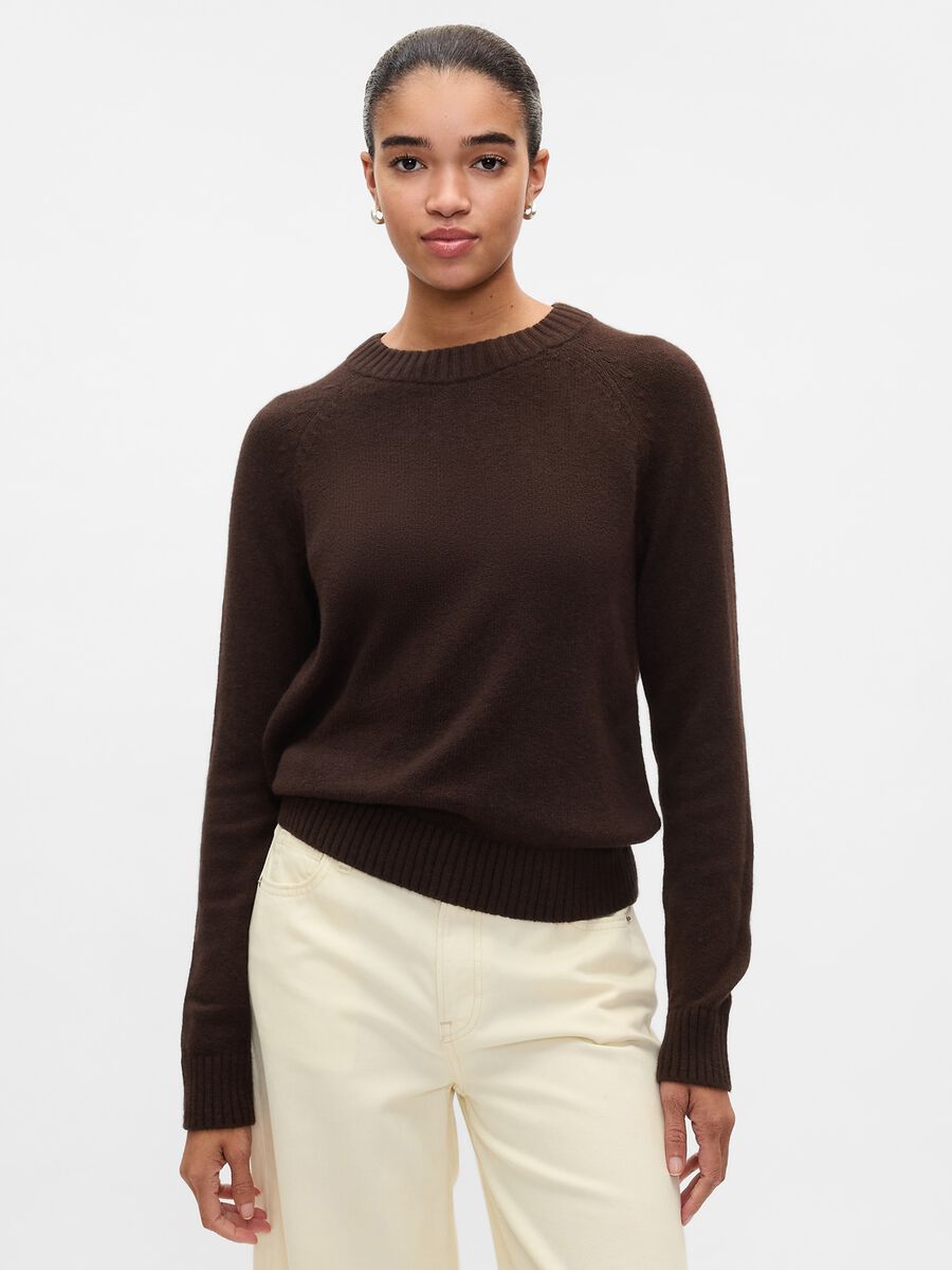 Pullover with round neck and raglan sleeves_0