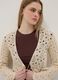 Beige cotton-blend regular-fit cardigan with openwork design_0