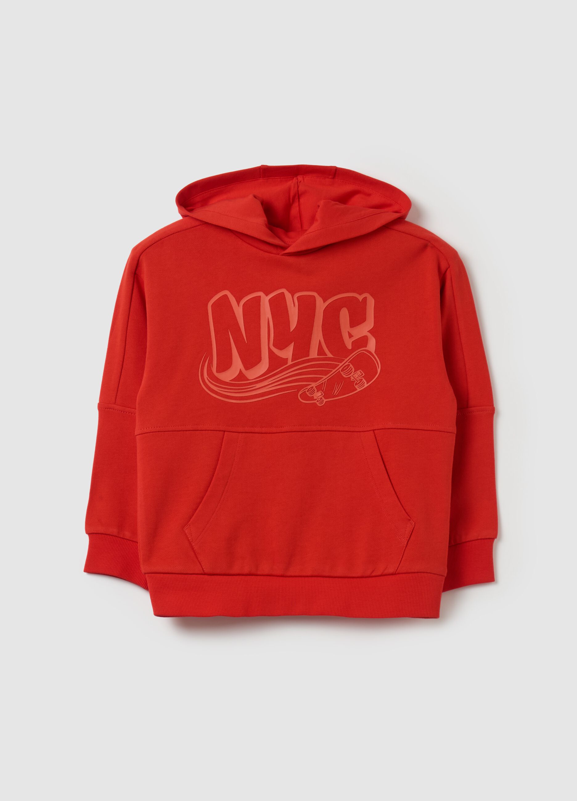 Felpa con cappuccio e stampa lettering Rosso OVS KIDS da Bambino OVS
