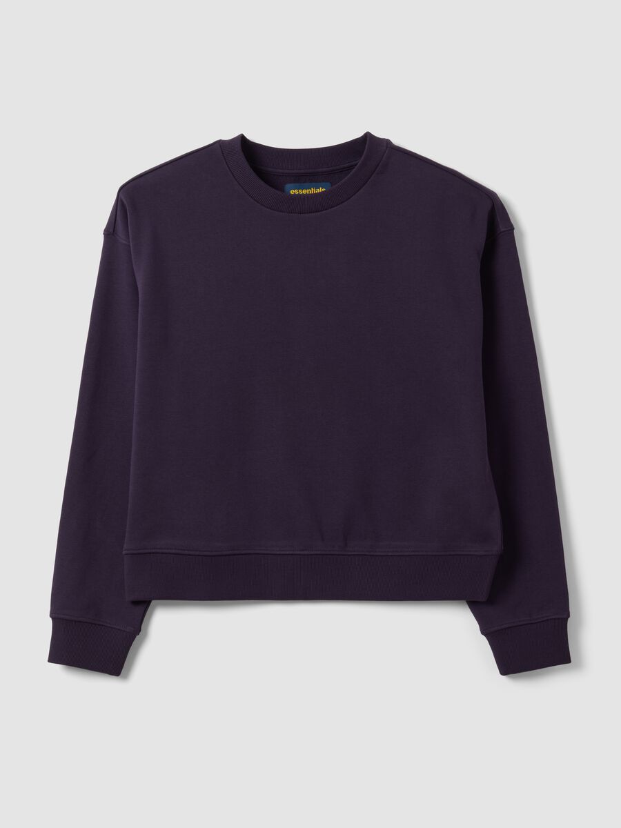 Felpa viola in misto cotone a girocollo regular fit_4