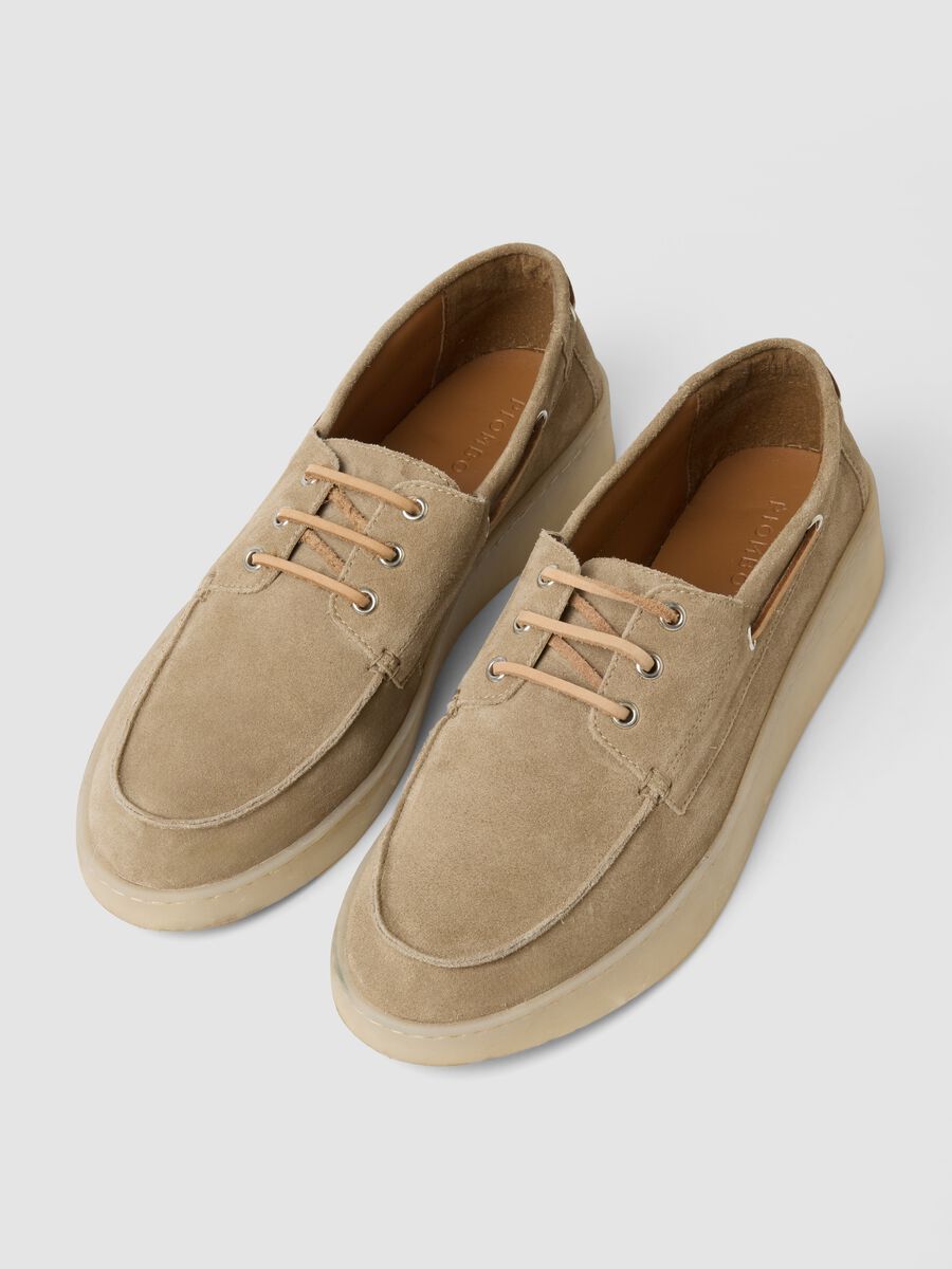 Beige Genuine Leather Boat Shoes_2