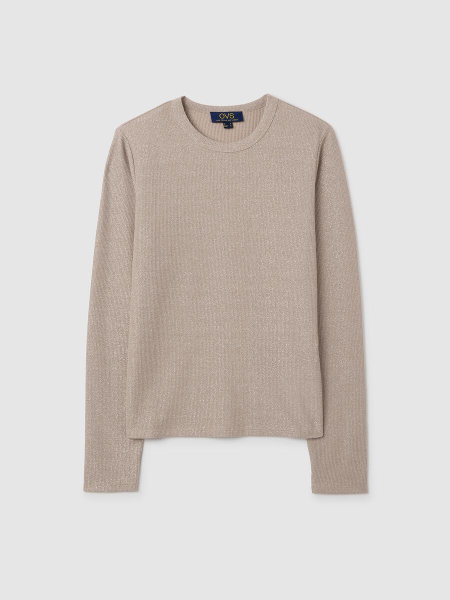 Beige long-sleeve stretch top_4