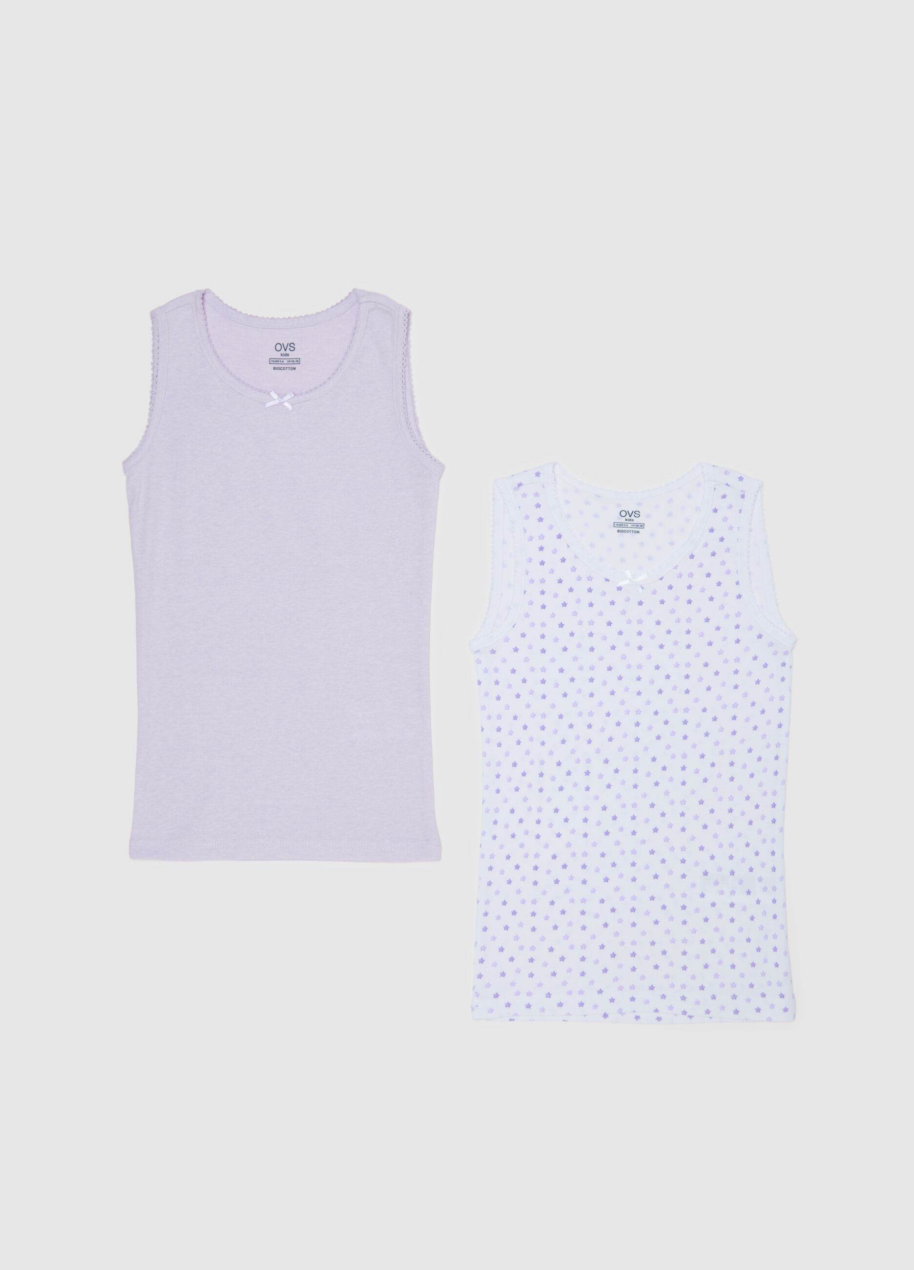 Two-pack under vests with bow