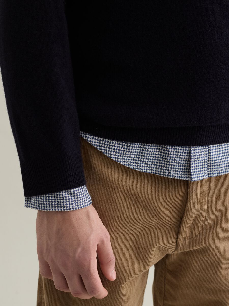 Mélange pullover with round neck in lambswool_2