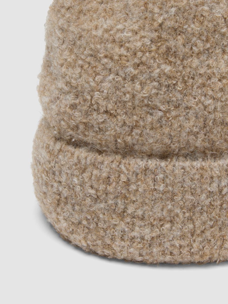 Beige stretch wool beanie_2