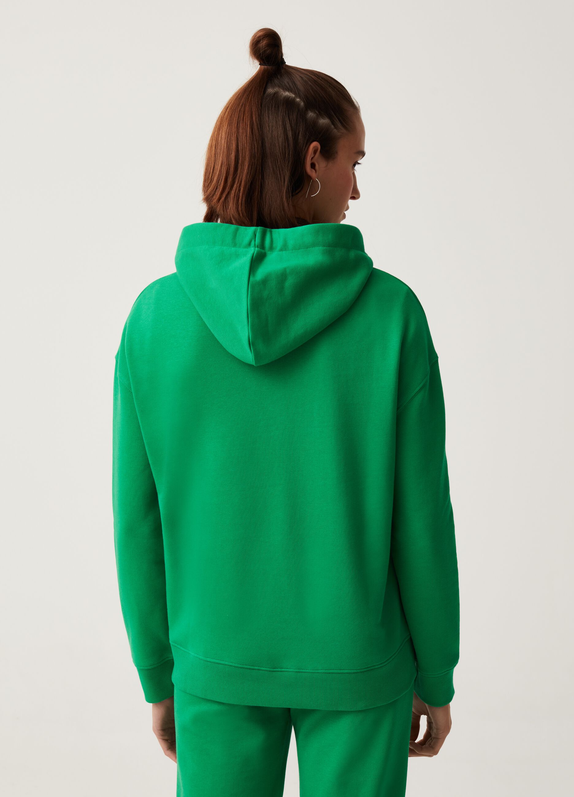 Fitness solid colour sweatshirt with hood