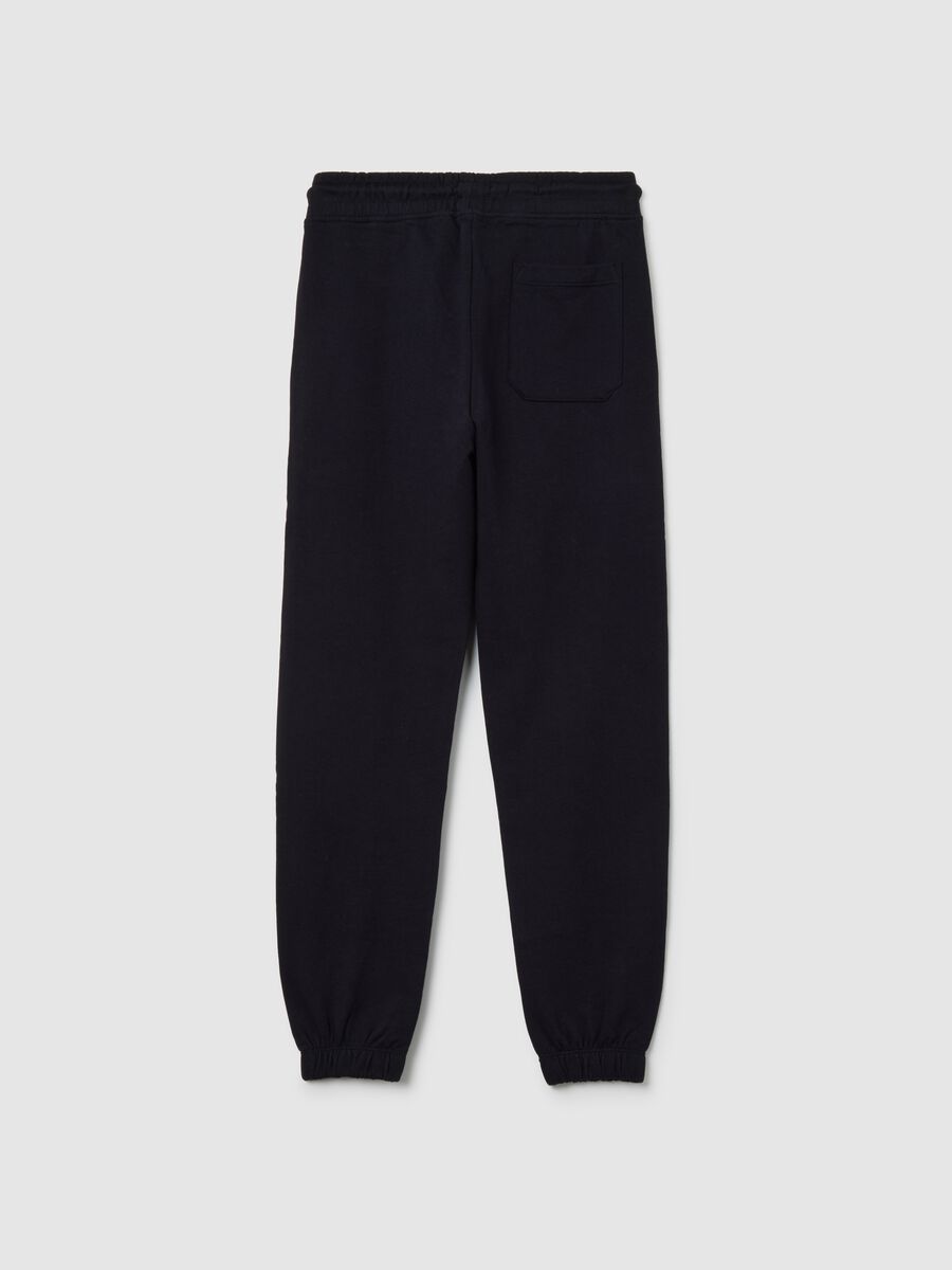 Black jogger trousers for boys in pure cotton regular fit_1
