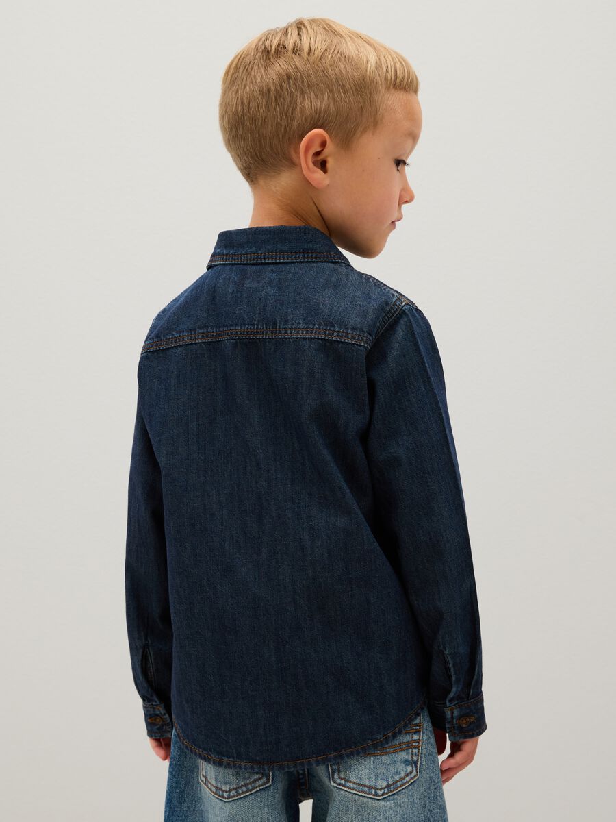 Children's denim shirt in pure cotton regular fit_1