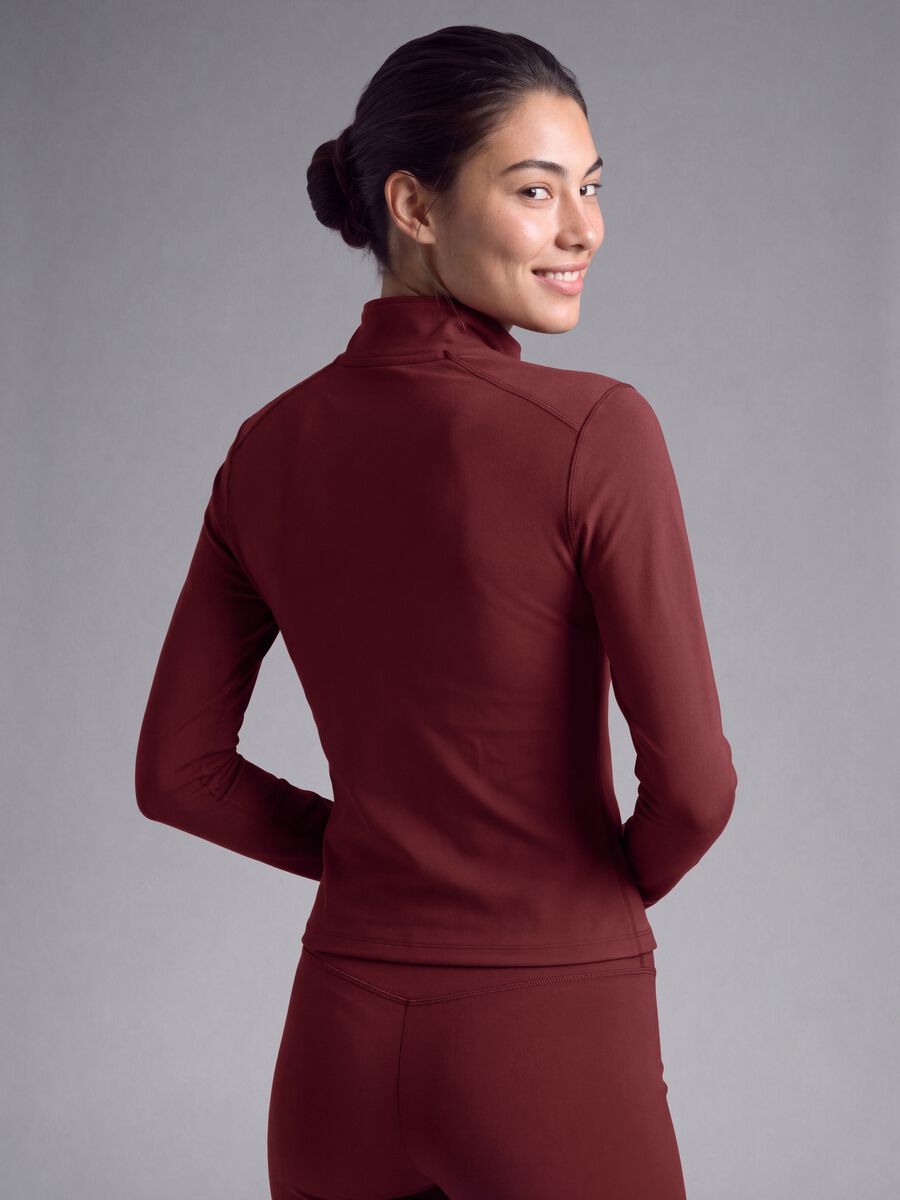 Full-zip rossa fitted in tessuto elasticizzato ALTAVIA STUDIO_2