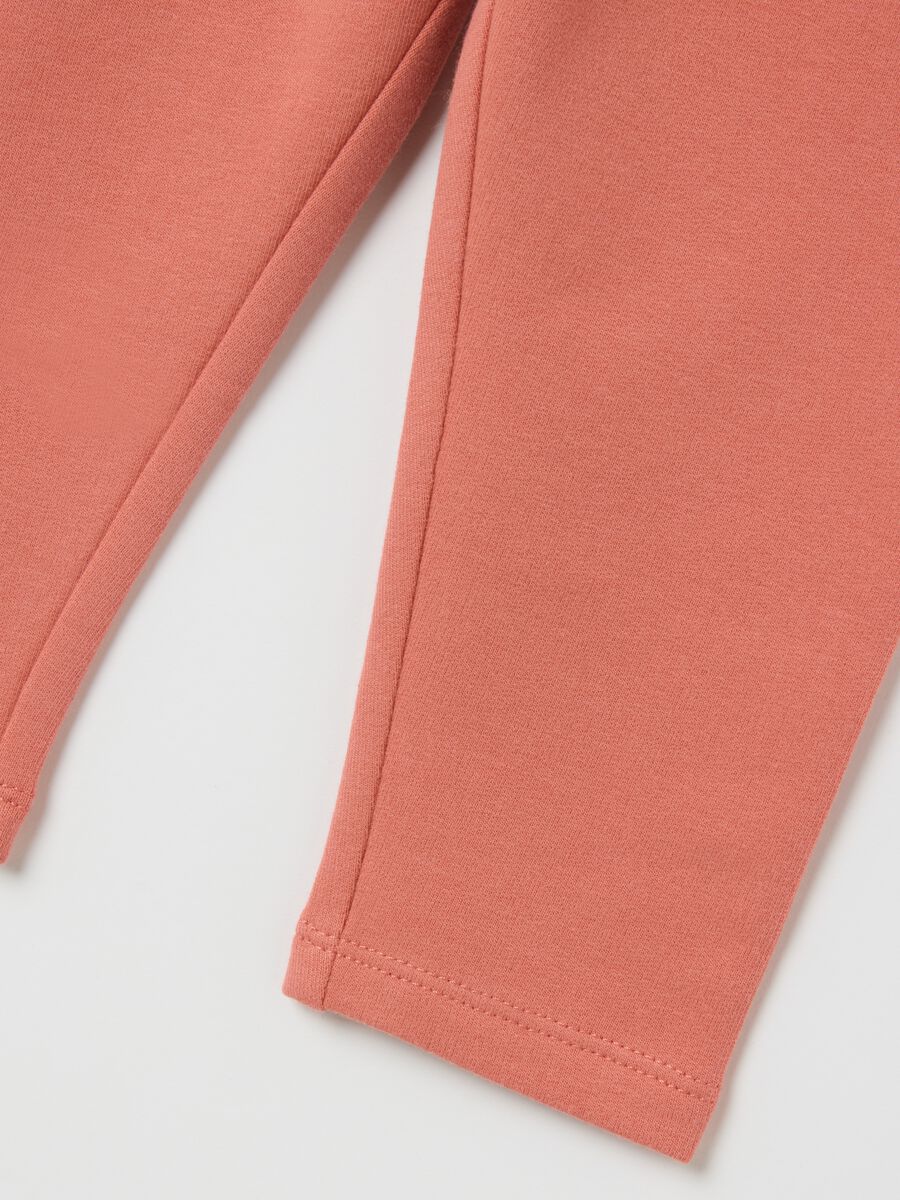 Leggings da bambina in cotone elasticizzato rosa slim fit_3