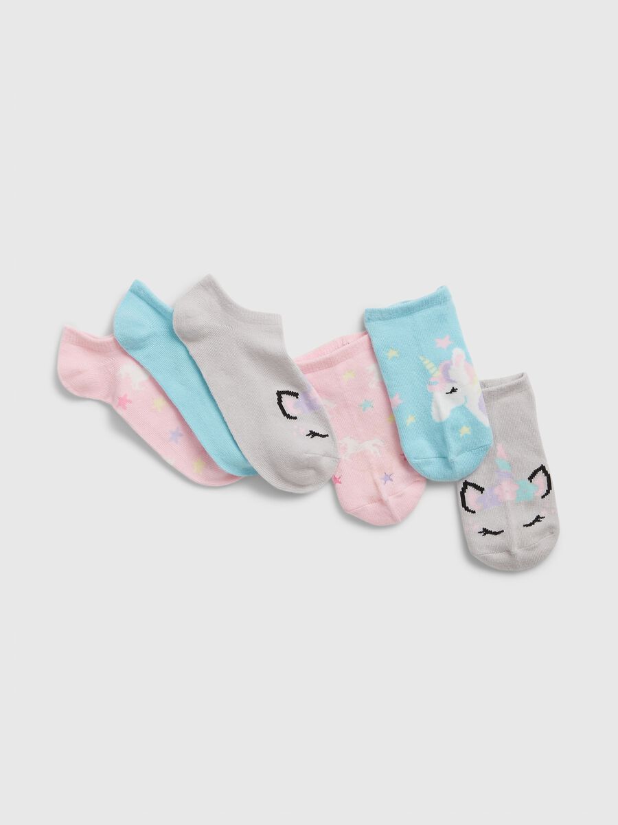 Three-pair pack short socks with unicorn and stars_0