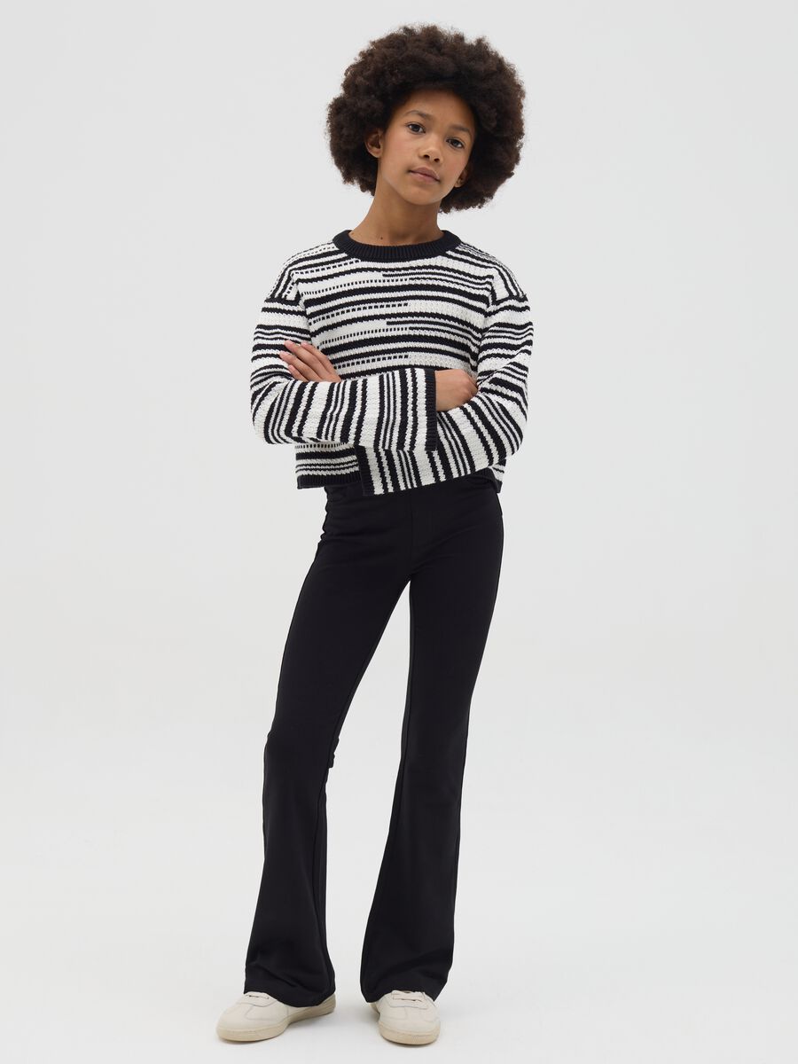 Flare-fit treggings in stretch cotton_1
