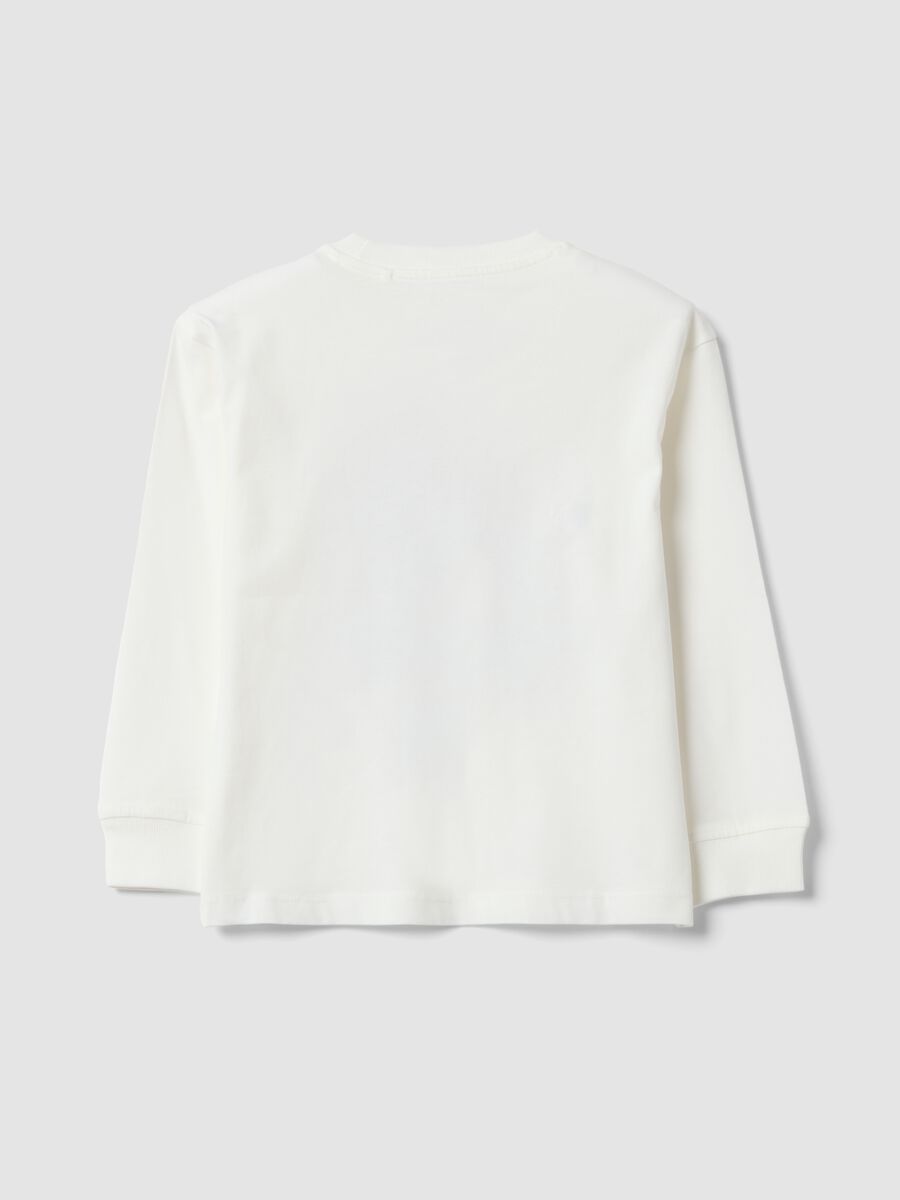 White pure cotton crew-neck T-shirt with Top Speed Driver print_1