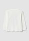 T-shirt bianca in puro cotone con girocollo e stampa Top Speed Driver_1