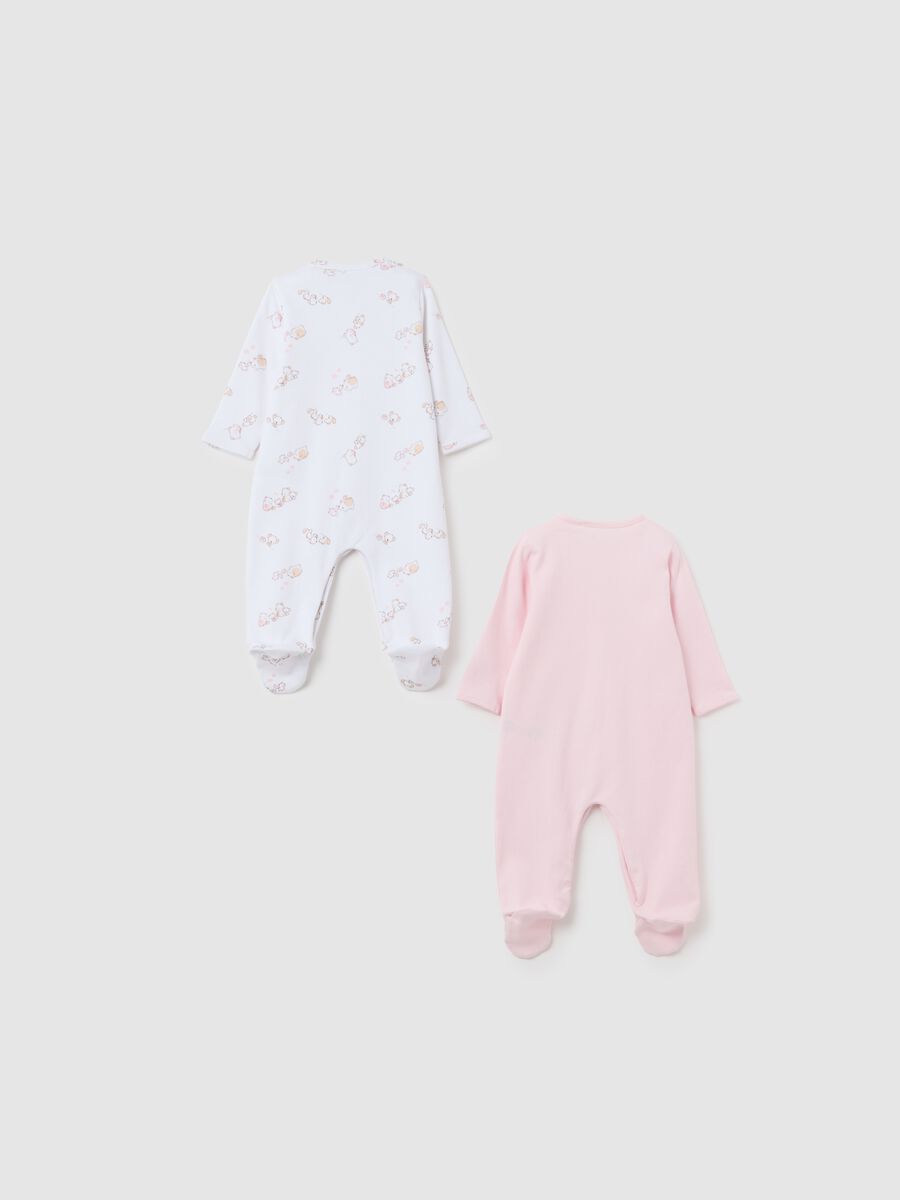 Two-pack baby girl bodysuits in multicolour pure cotton_1