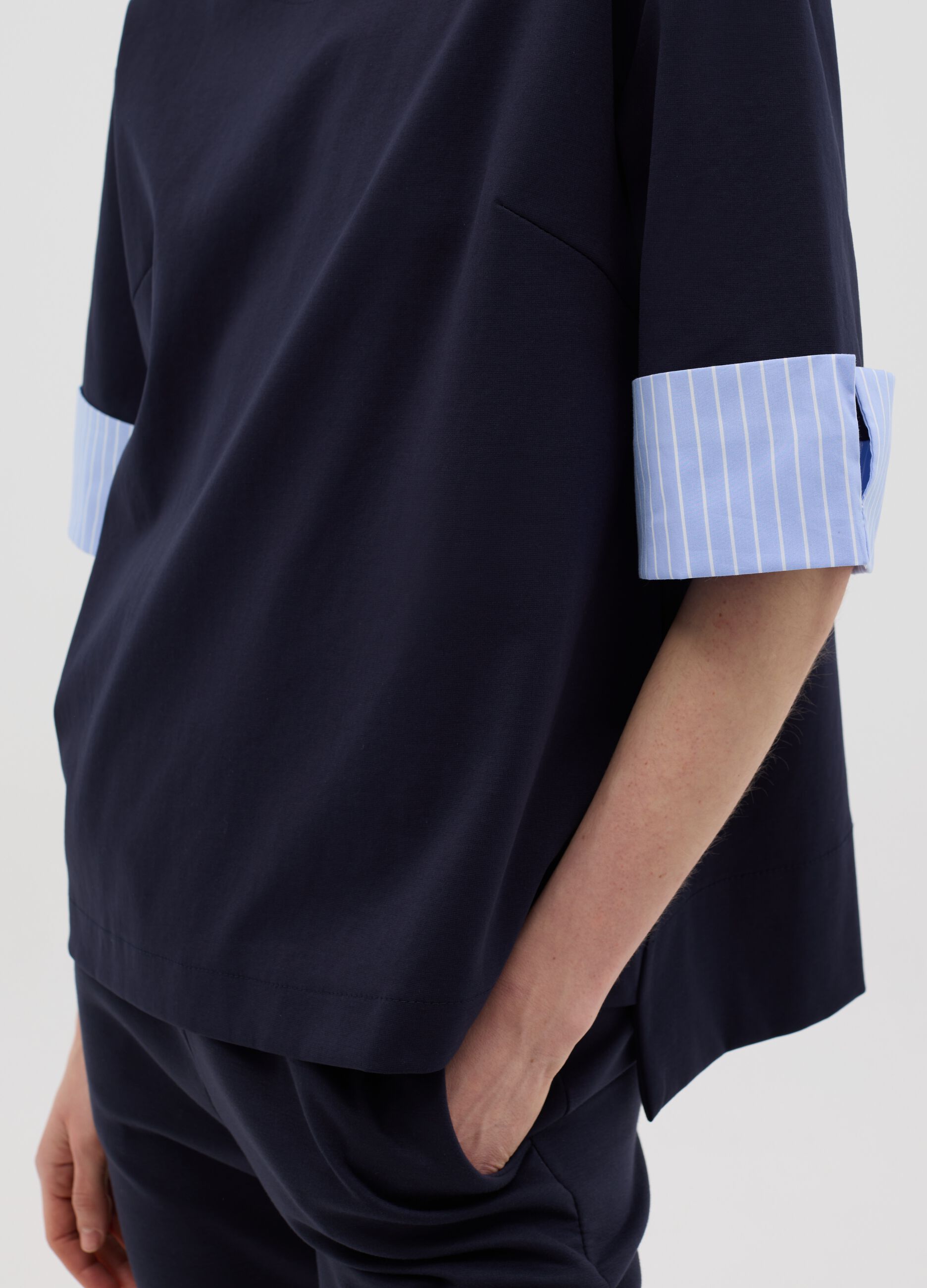 Blusa da donna in misto cotone multicolor regular fit
