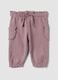 Purple organic cotton trousers with elasticated waist, regular fit_0