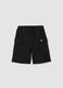 Black pure cotton cargo Bermuda shorts for boys, oversized fit_0