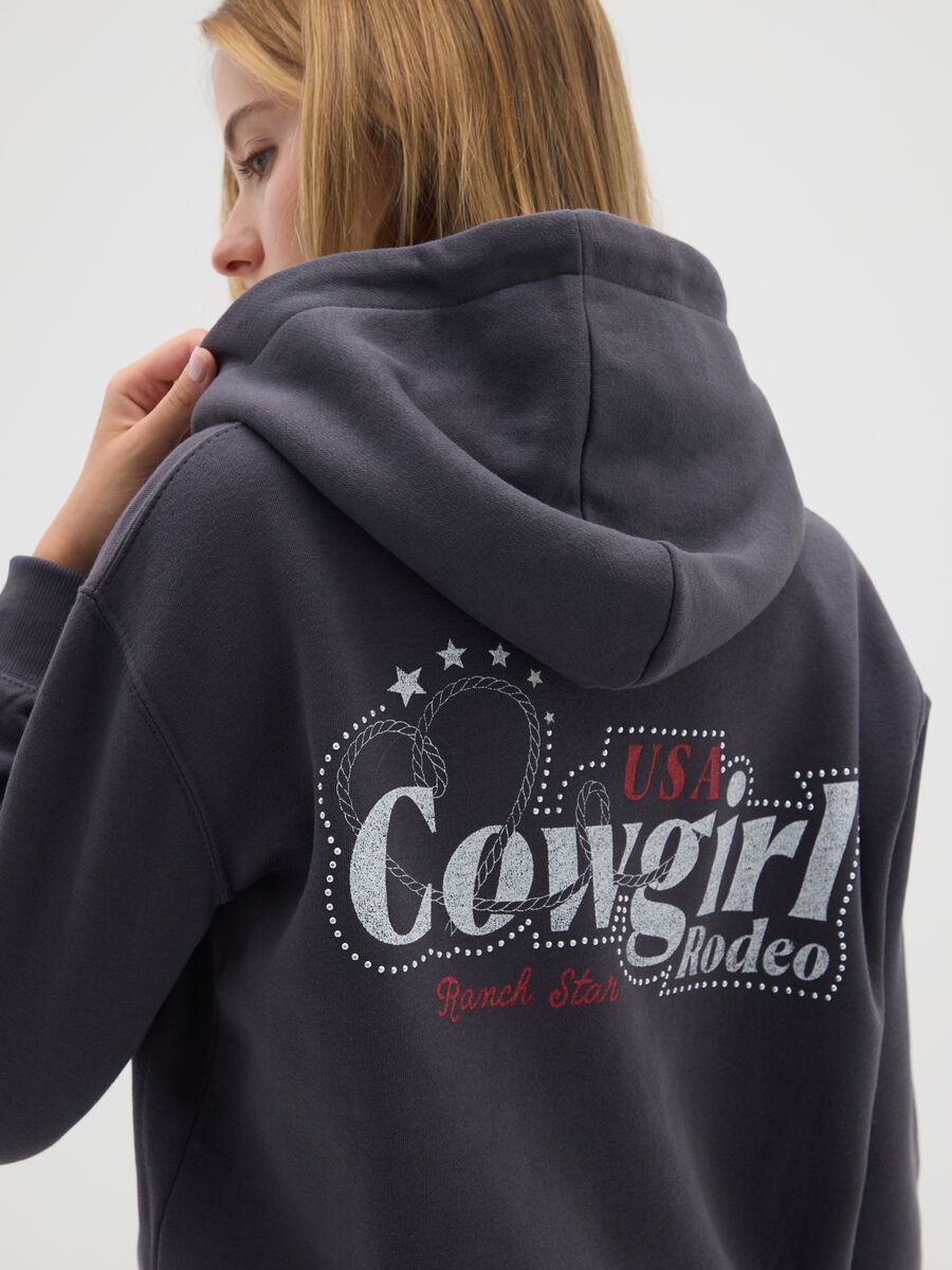 Black cotton blend sweatshirt with regular fit_3