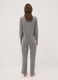 Grey organic cotton and viscose blend pyjamas with teddy bear print_2