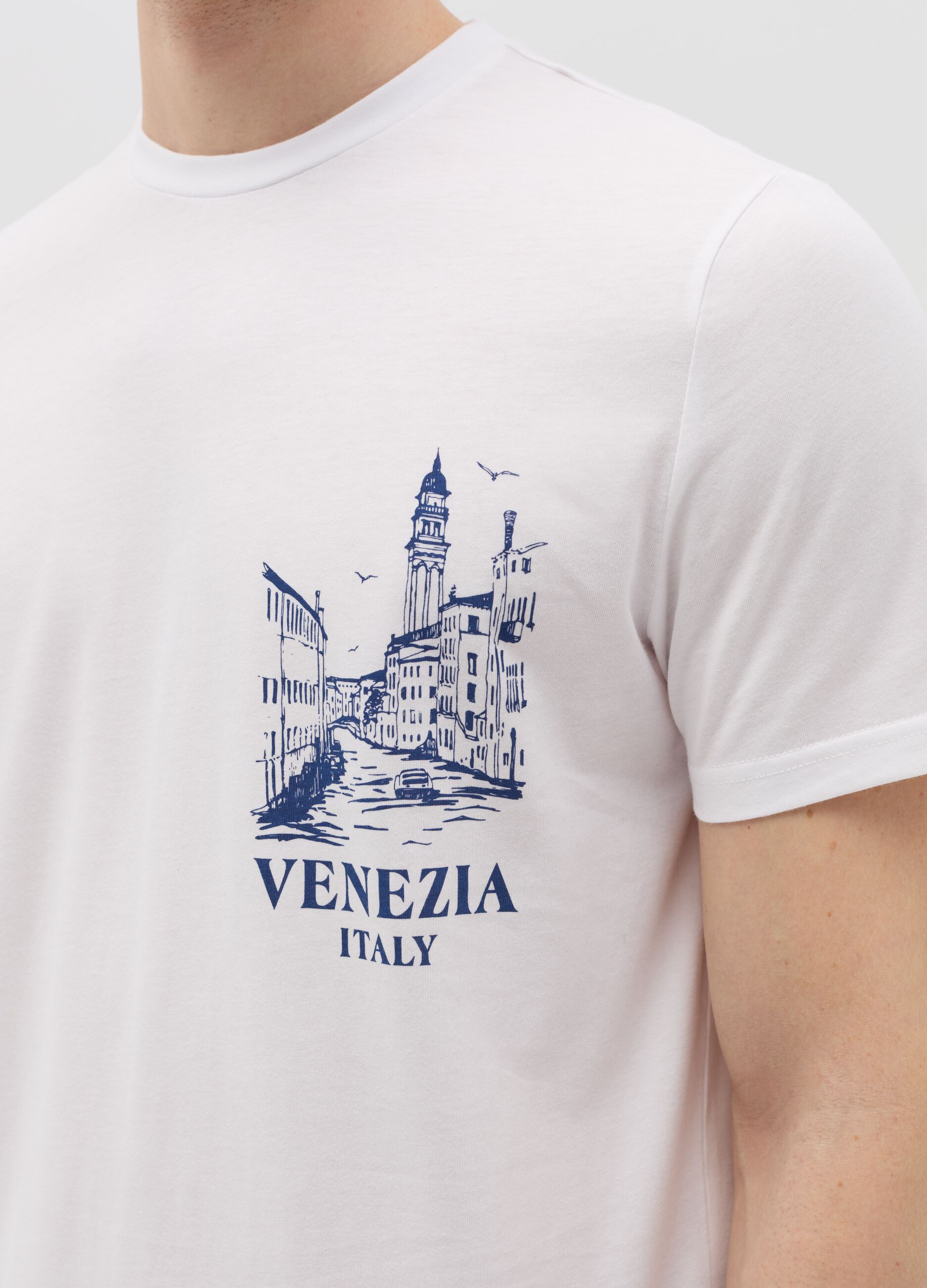 Cotton T-shirt with "Venezia" print