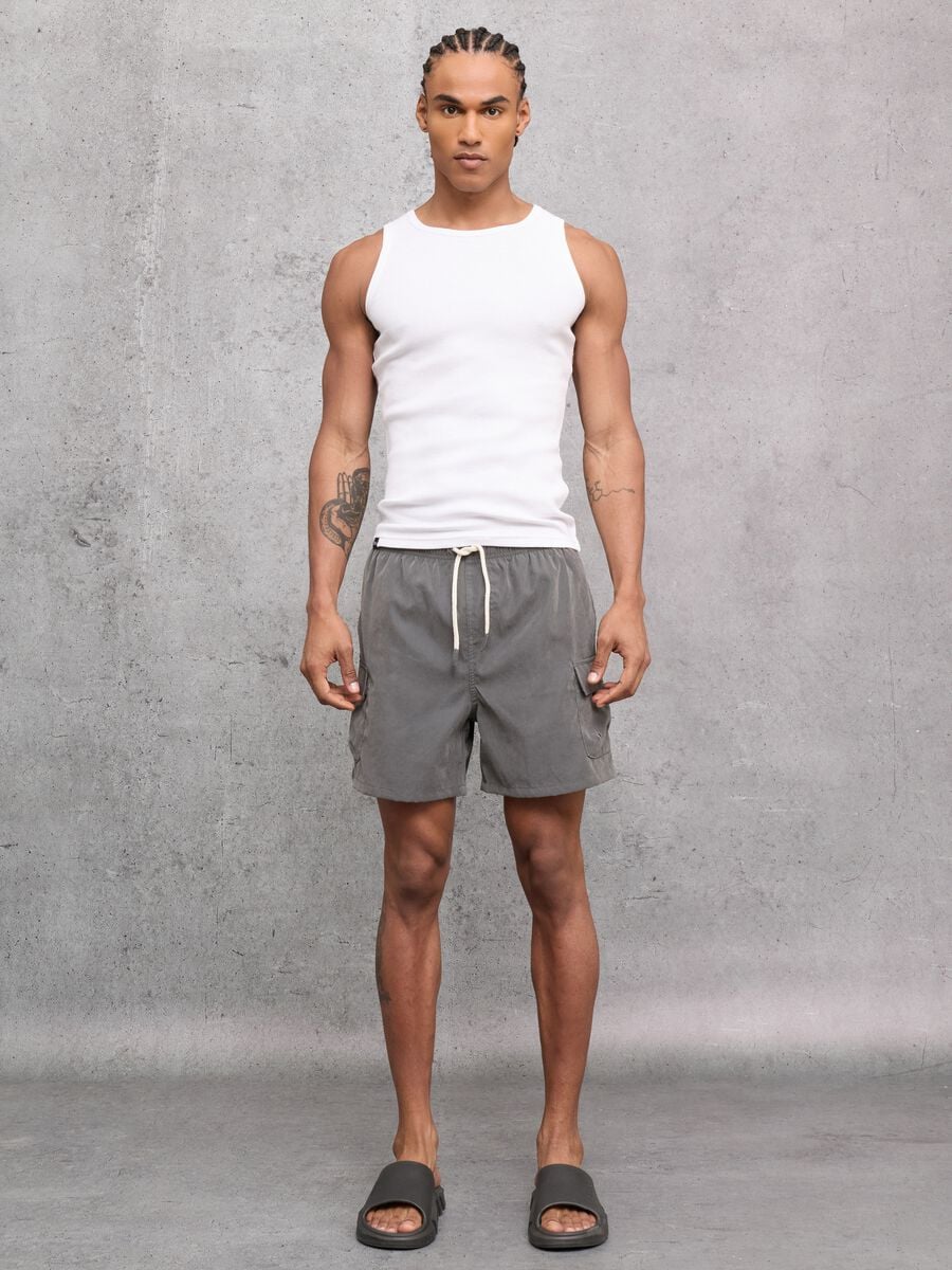 Cargo Swim Shorts Vintage Grey_1