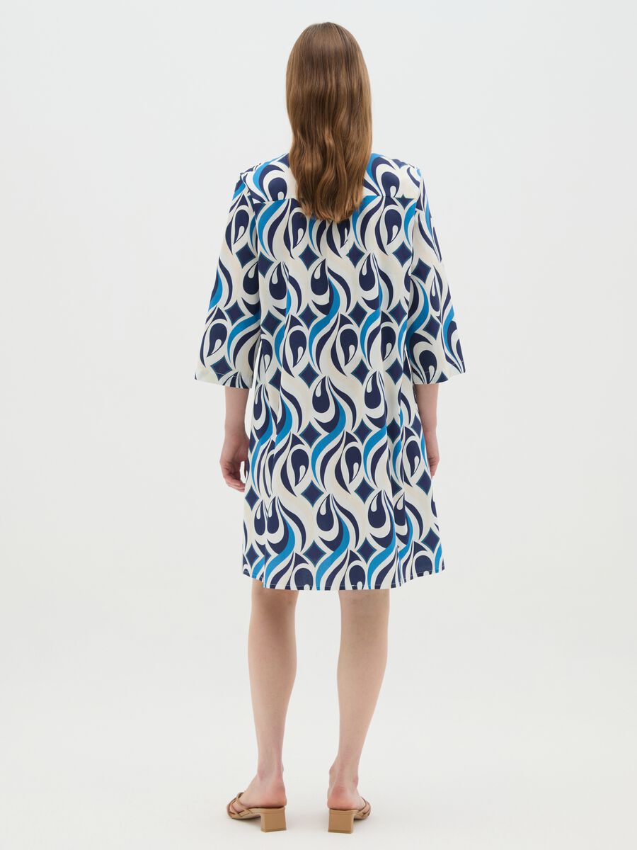 Women's long cotton dress, multicolour, regular fit_3