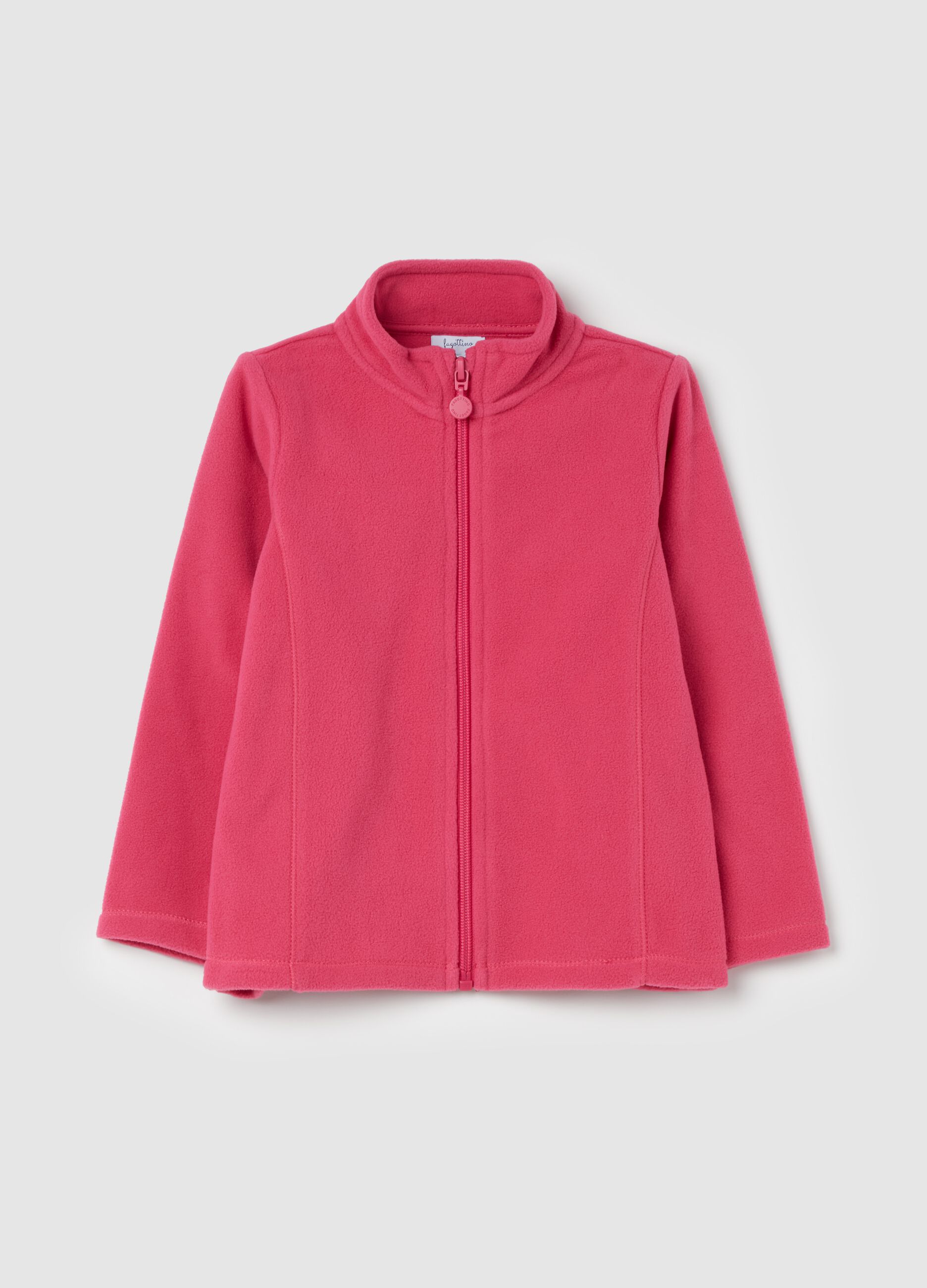 Solid colour fleece full-zip sweatshirt