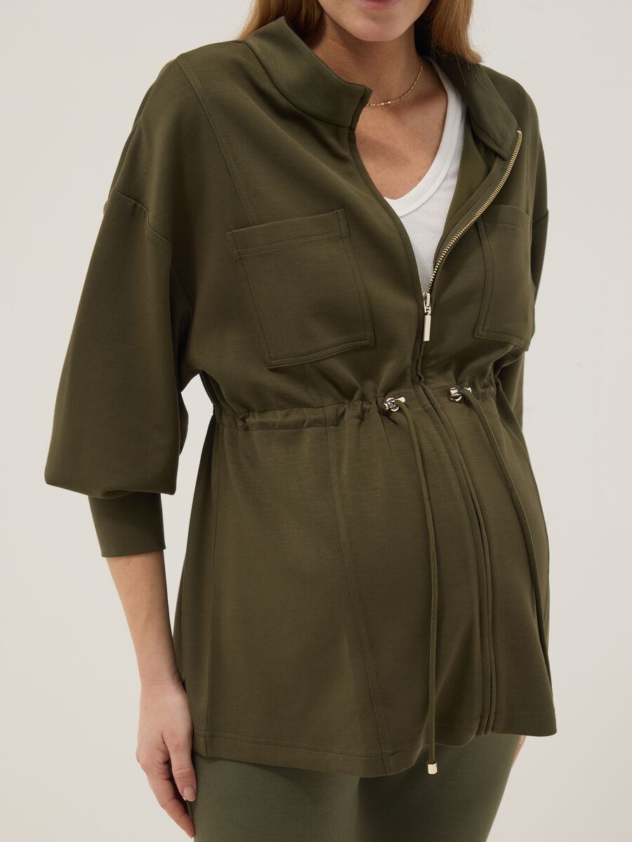 Green relaxed fit maternity sweatshirt in stretch modal blend_3