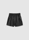 Girls' black regular fit shorts_1