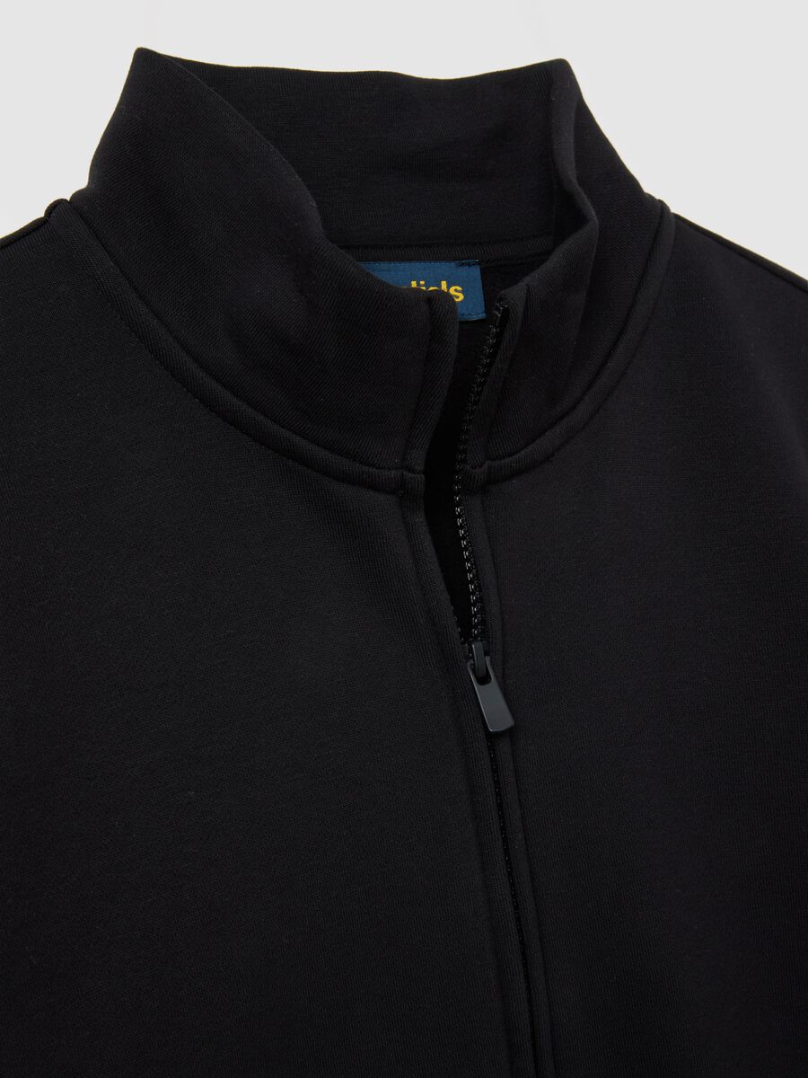 Black cotton blend sweatshirt regular fit_5