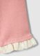 Leggings rosa in puro cotone a coste e dettagli in crochet da neonata_2