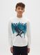 Boy's white sweatshirt with print in pure cotton oversized fit_0