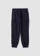 Blue cotton-blend cargo jogger trousers with drawstring, regular fit_0