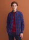Blue checked Oxford shirt in pure cotton, regular fit_2