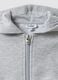 Grey hooded sweatshirt in pure organic cotton, oversized fit for baby girl_2
