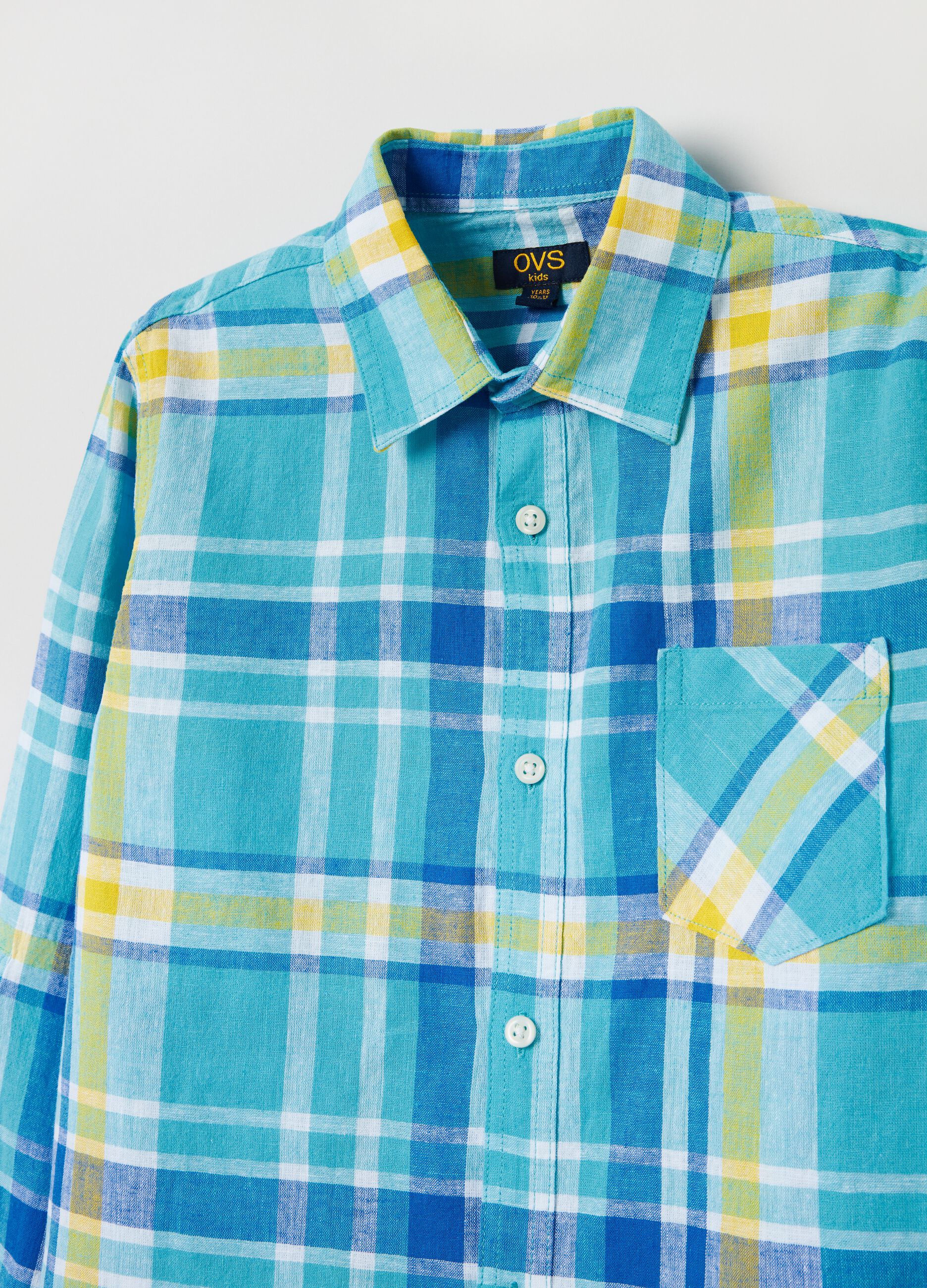 Camicia in lino e cotone check_2