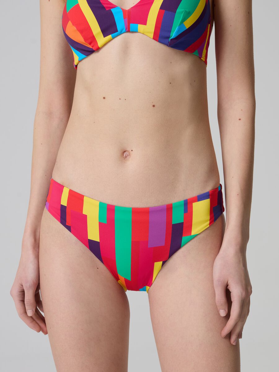 Multi-color print bikini bottoms_1