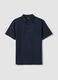Blue short-sleeved stretch polo shirt_0